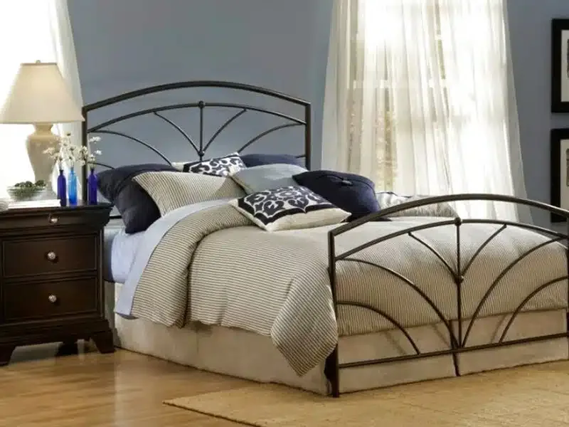 Cama fierro abanico bronce
