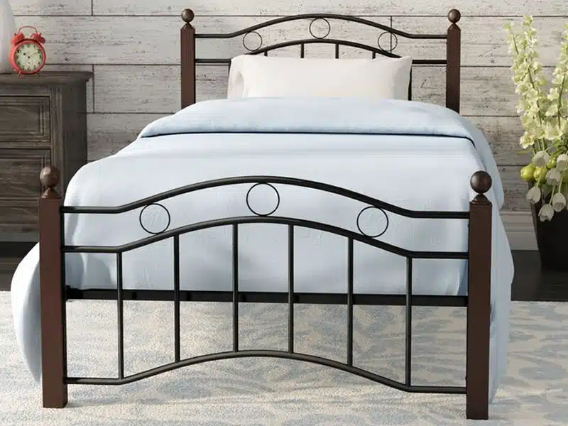 Cama fierro y madera barroca