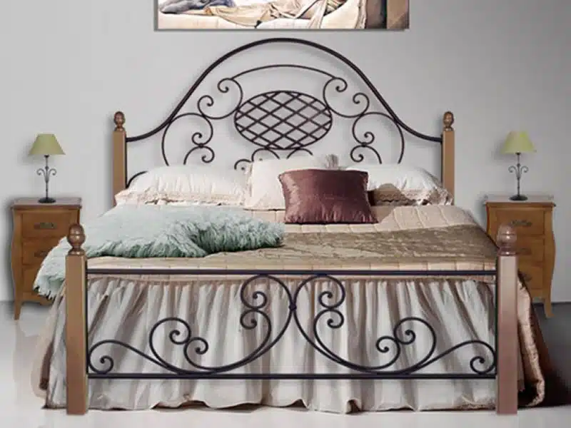 Cama fierro y madera infantil