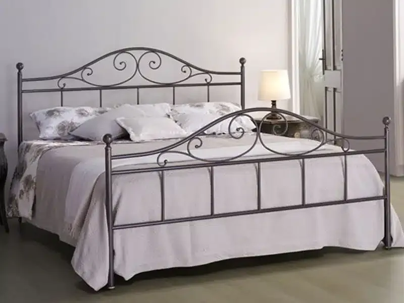 Cama fierro rulos con paneles
