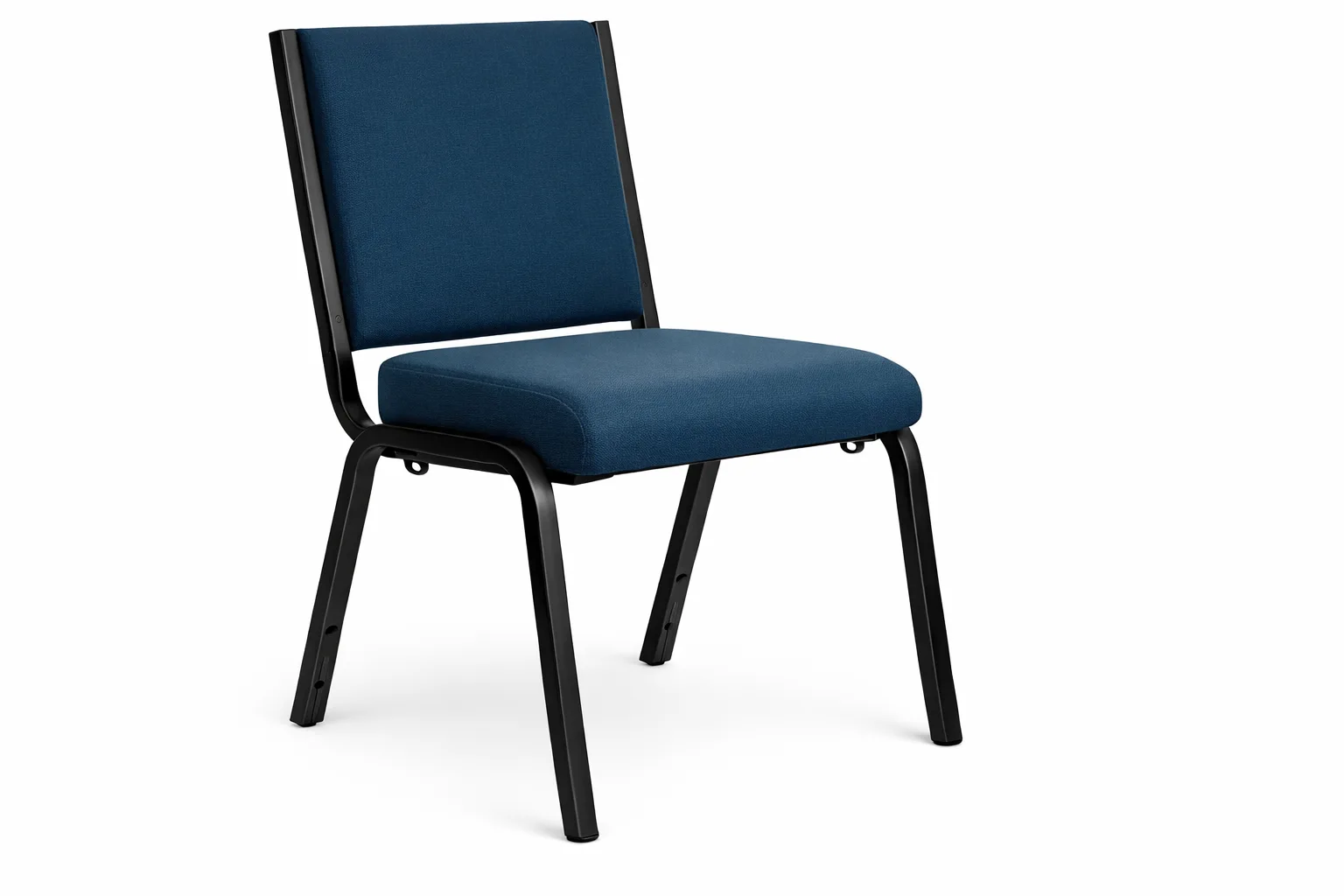 Silla apilable tapizada azul
