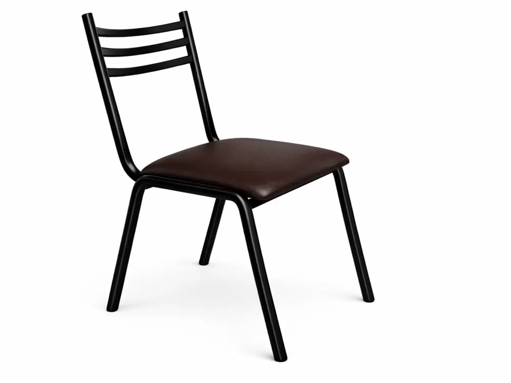 Silla fierro negro con vinil café