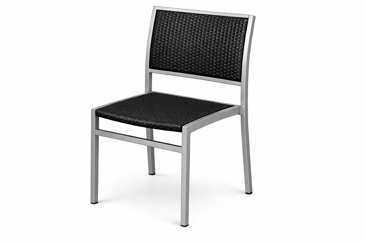 Silla ratán negro con aluminio