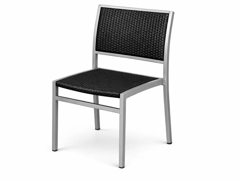 Silla ratán negro con aluminio