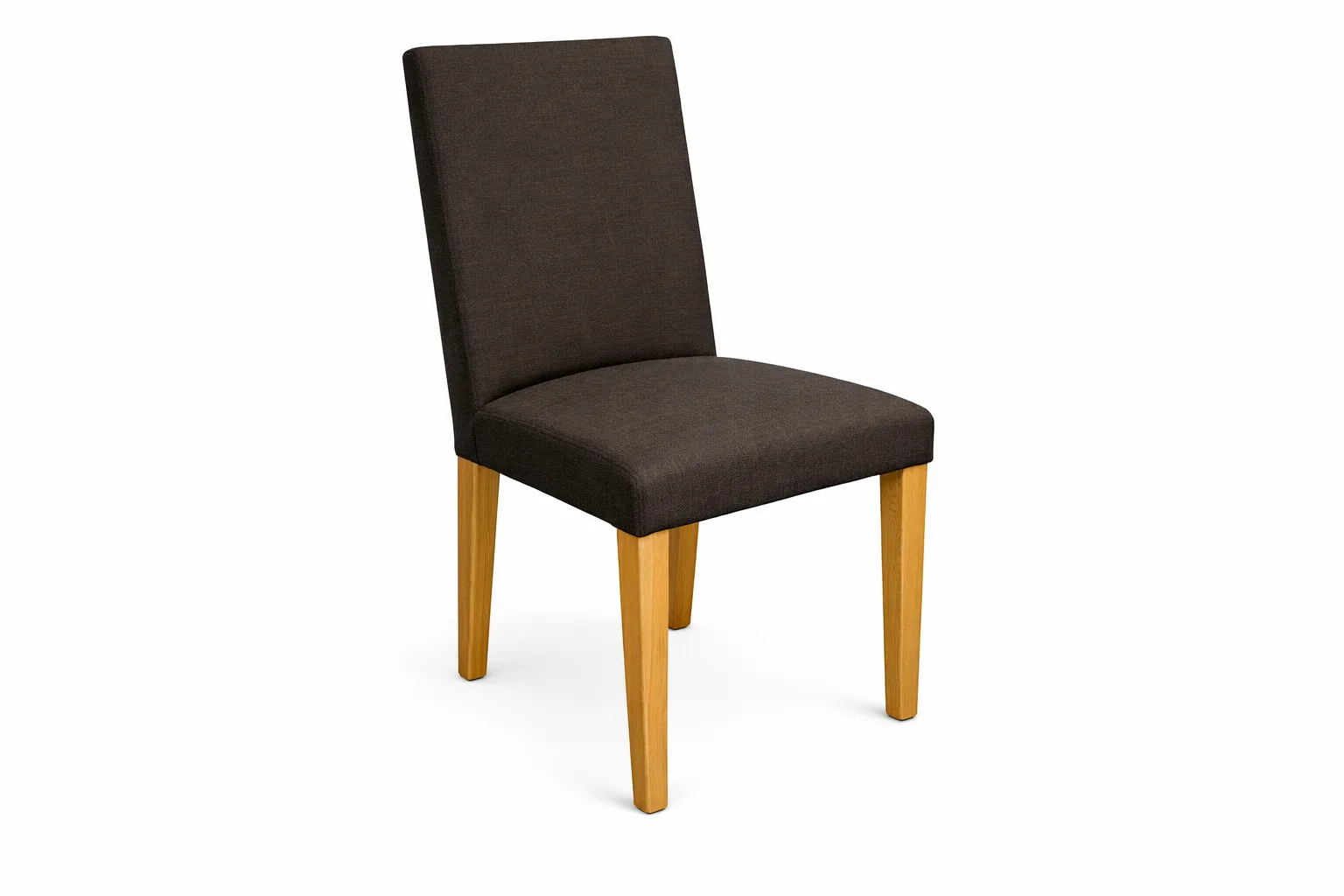 Silla tapizada lino patas de roble