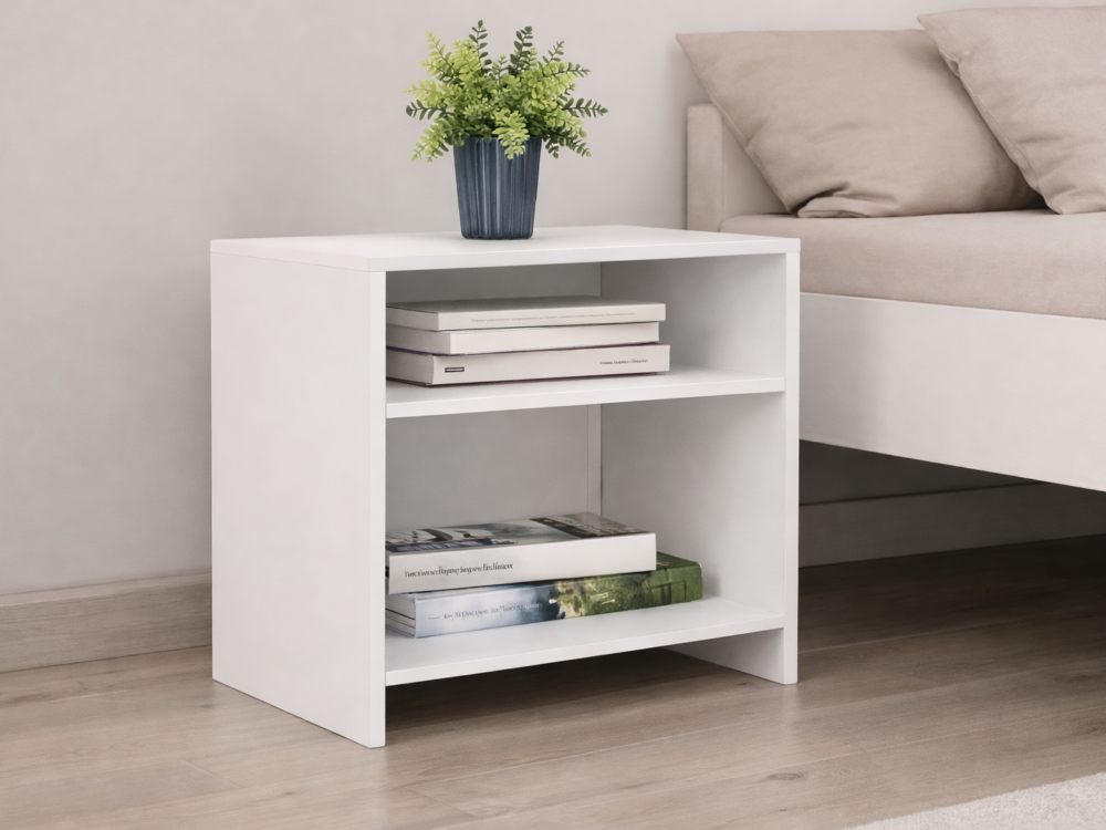 Velador blanco 2 repisas