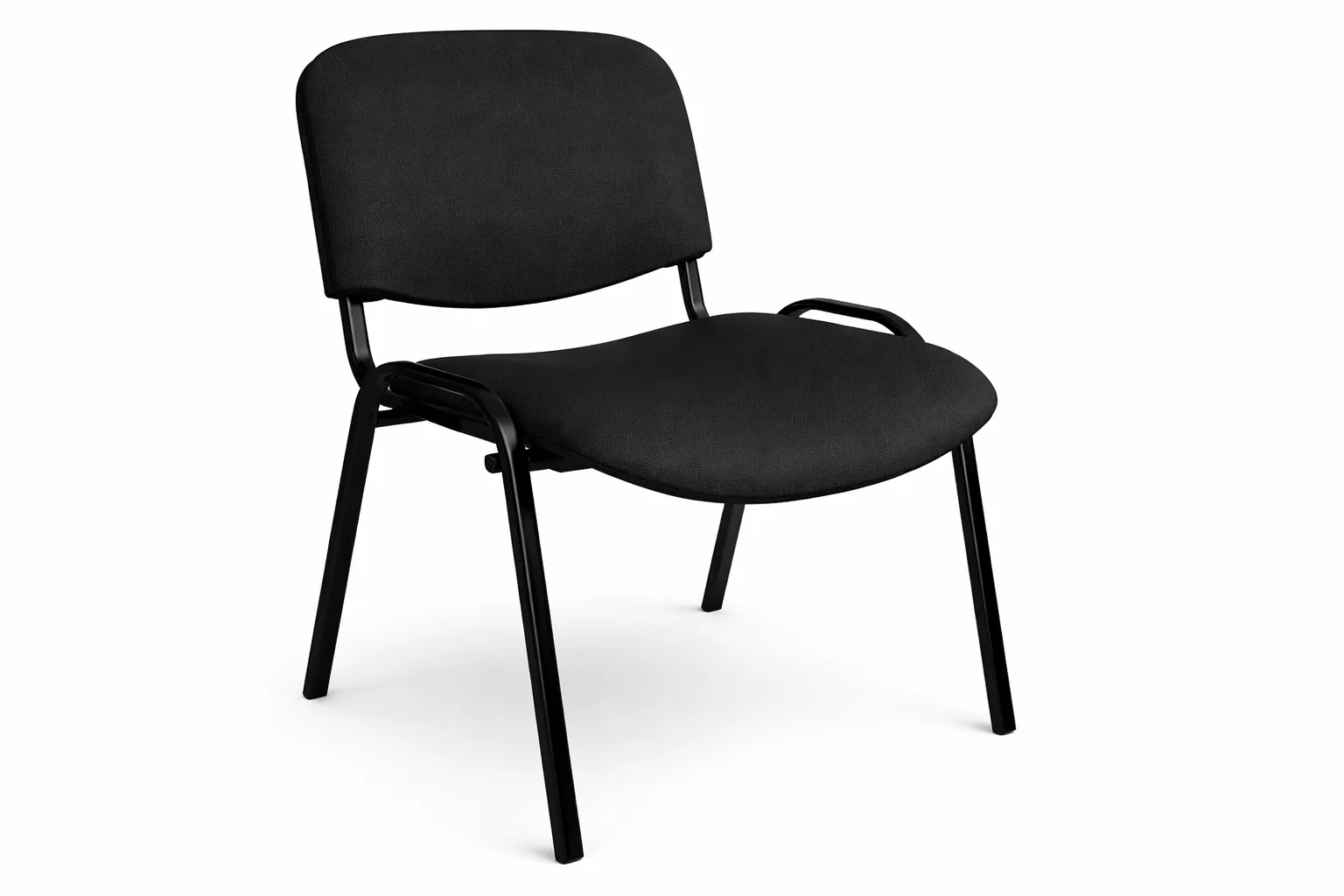 Silla apilable tapizada negra