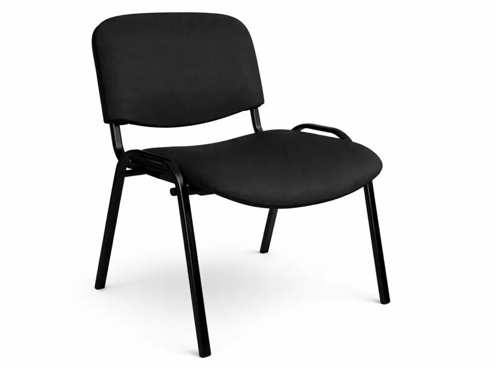 Silla apilable tapizada negra